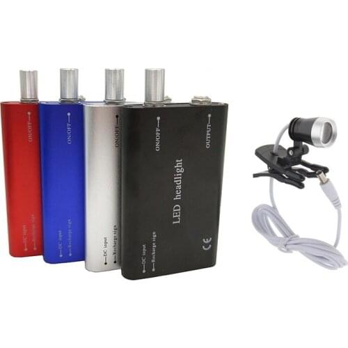 High Quality Dental Headlamp 3W LED Clip Light Medical Headlight Surgical Head Light Rechargeable Battery for Glasses Loupes