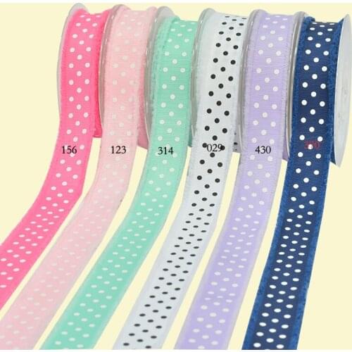 1" inch (25mm) Dots Printed grosgrain ribbon with fringe For diy girls headband Garment accessories