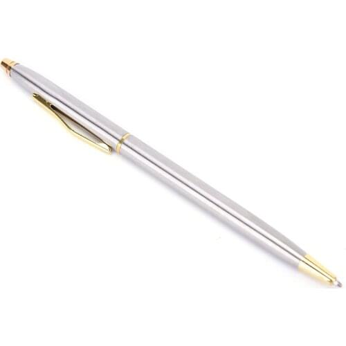 1Pcs Stainless Steel Ballpoint Pen Portable Rotating Metal Ballpoint Pen Business Gift Stationery