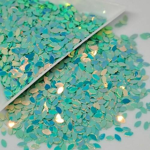 10g 2x4mm Golden Horse Eyes Shape Sequins PVC Loose Sequins Paillettes for Nail manicure/wedding decoration confetti DIY Craft