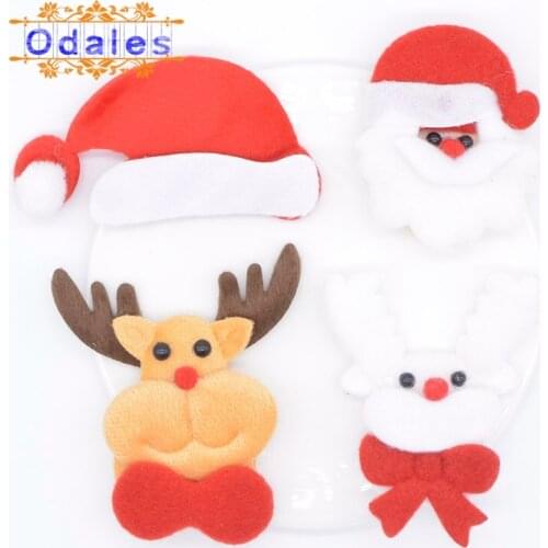 12Pcs/lot Christmas Series Santa Claus Christmas Reindeer Sewing on DIY Crafts Christmas Headband Baby Headband Hair Decorations