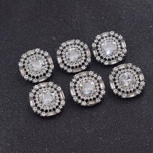 20pcs/lot 22mm exquisite all crystal rhinestone decoration alloy clothings button sewing craft DIY sew on buttons accessories