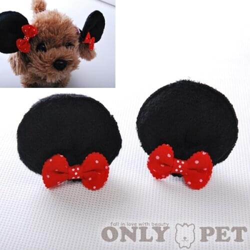 2016 pet hair Cute Mouse ears ornament hairpin Teddy Yorkshire hairpins Pet accessories 50pcs