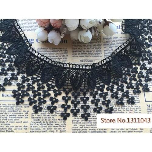 3 Yard /lot lace trim diy clothes accessories tassel embroidery black and white laciness fabric 8cm wide