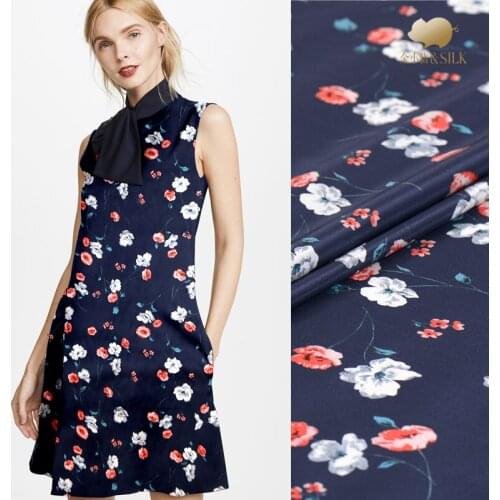 30 mm heavy crepe silk fabric 114 cm digital inkjet fashion dress silk fabric wholesale silk cloth