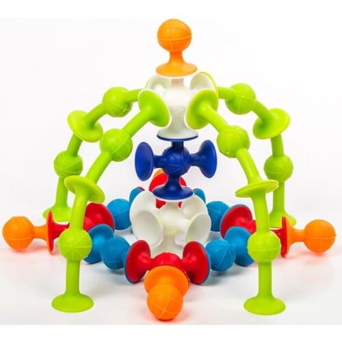 33/48Pcs Silicone Little Suckers Assembled Sucker Suction Cup Educational Building Block Toy Girl Boy Kids Gifts Fun Game
