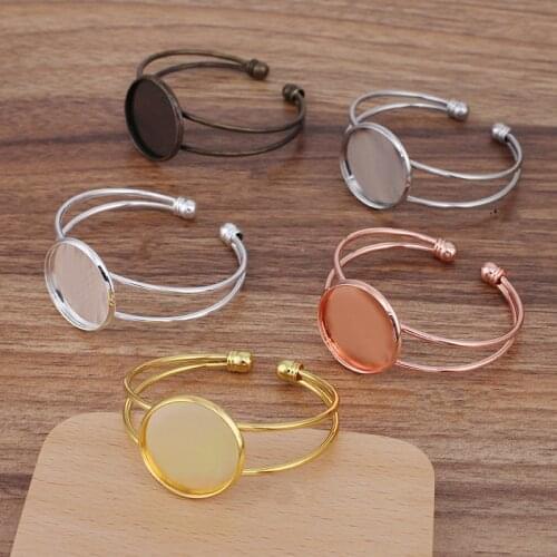 5 PCS 25mm Base Bangle Blank Setting 65*60mm Metal Copper Bracelet Base DIY Handmade Accessories For Jewelry Making