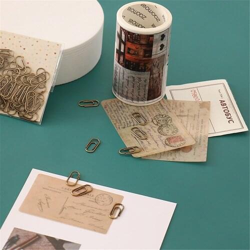 50pcs/bag Paper Clips Cute Mini Bronze Paper Clips Bookmarks Photo Memo Ticket Clip Stationery School Office Supplies Gifts