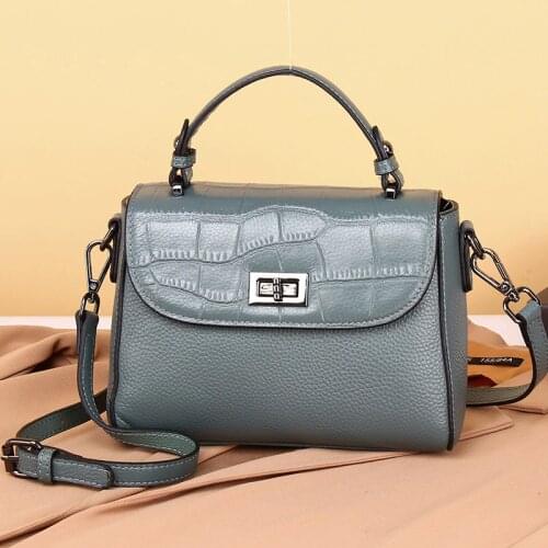 Brand Luxury Genuine Leather Women bag Small Cow Leather Shoulder bags for Women Handbag Crocodile Hasp Messenger bag Lady Tote