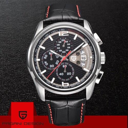 2019 PAGANI DESIGN Brand Men Quartz Watch Fashion Military Leather Waterproof Chronograph Watch Relogio Masculino gifts for men