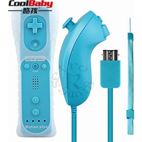 DHL 2 in 1 Wireless GamePad Remote Controller built in Motion Plus with Nunchuck For Nintendo Wii Controller Joystick