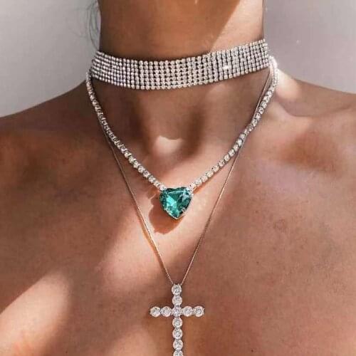 Glam Stone Chokers On The Neck