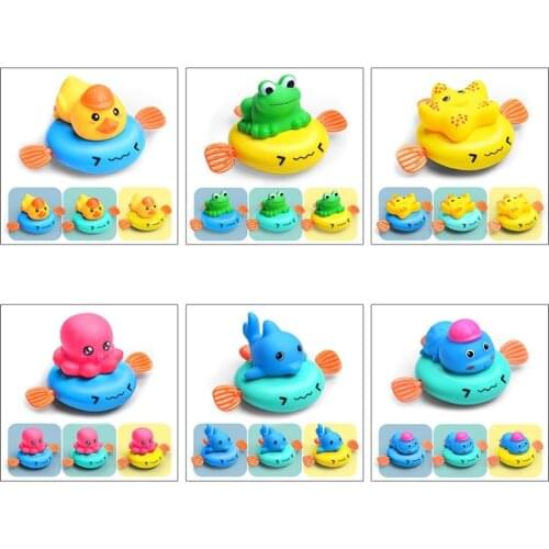 J60B Baby Bath Toy Spray Water Wind-up Cute Clockwork for Toddlers 1-3 Showering