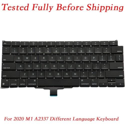 New A2337 US UK Spanish French Russian Arabic German Keyboard For Macbook Air M1 Retina 13" Laptop 2020