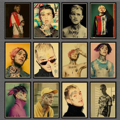 Hip Hop Rapper Lil Peep Poster Wall Stickers Vintage Poster Prints High Quality For Living Room Home Decor Painting