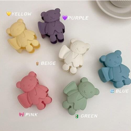 Korean Solid Big Bear Hair Claws Elegant Frosted Acrylic Hair Clips Hairpins Barrette Headwear For Women Girls Hair Accessories