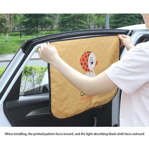 Magnetic Curtain In The Car Window Sunshade Cover Cartoon Universal Side Window Sunshade UV Protection For Kid Baby Children