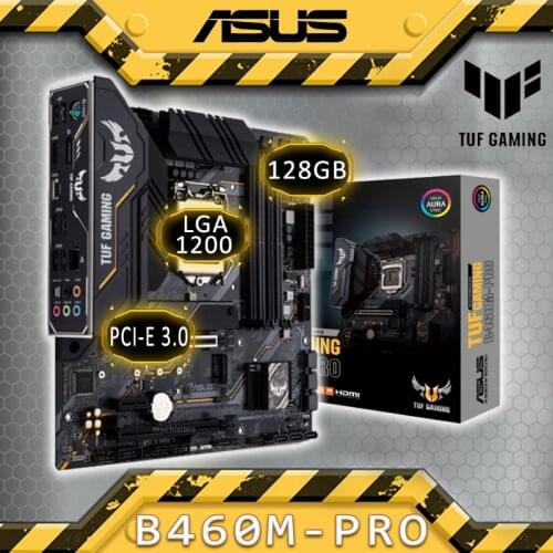 LGA 1200 Asus TUF GAMING B460M-PRO Motherboard 128GB DDR4 2933MHz PCI-E 3.0 M.2 SSD Overlocking 10th-Gen Intel B460 Placa-mãe