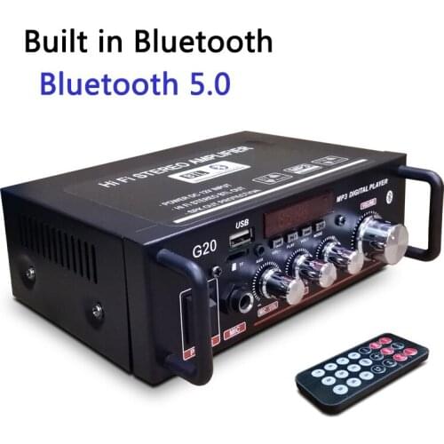 Mini Audio HiFi Bluetooth 5.0 Home Amplifier Subwoofer 600W Mini Amplifier USB/AUX/FM Professional Home Theater Sound System
