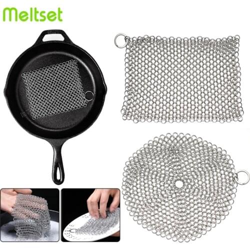 Reusable Cookware Cleaner Stainless Steel Pan Pot Scrubber Bowl Glass Cup Cleaing Brush Net Shape Scraper Kitchen Cleaning Tool