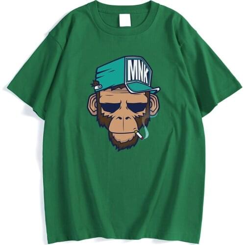 The Smoking Monkey Mnk Printed Man Tshirt Simplicity Breathable T-Shirts Cool Soft T-Shirt Creativity Comfortable Men Clothes