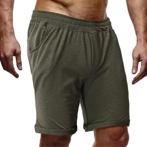 Men Summer Shorts Casual Solid Color Quick-Dry Loose Sports Short Pants Gym Half Trousers