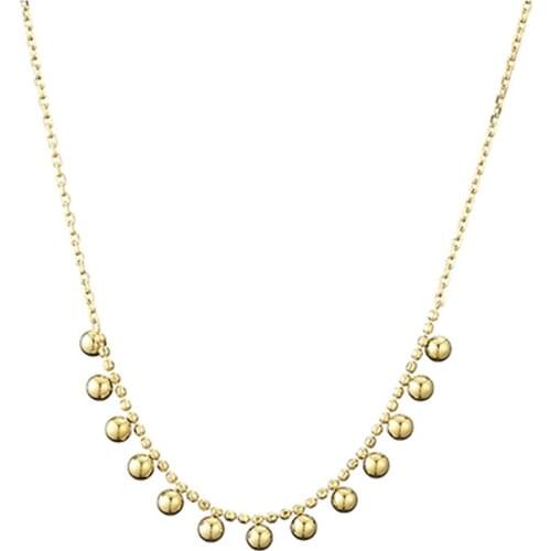 New Fashion Not Fade Stainless Steel Womens Gold Silver Color Beads Star Chain Choker Cross Pendant Necklaces Banquet Jewelry