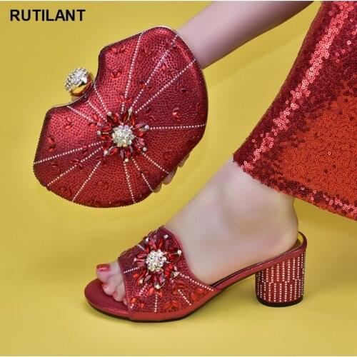 New Arrival Italian Shoes with Matching Bag Set 2018 Nigerian Shoes and Bag Set for Party African Wedding Shoes with Bag Sets