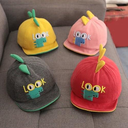 Autumn Winter New Baby Hat Cartoon Dinosaur Kids Children Baseball Cap Warm Baby Boy Girl Hats Peaked Cap