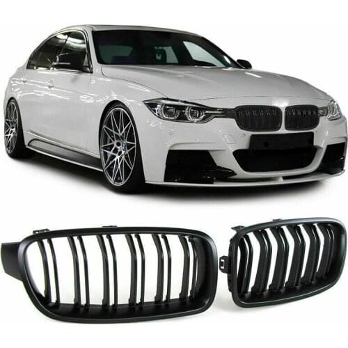 Front Kidney Grille Grills Matte Black for BMW F30 F35 328I 335I 2012-2016