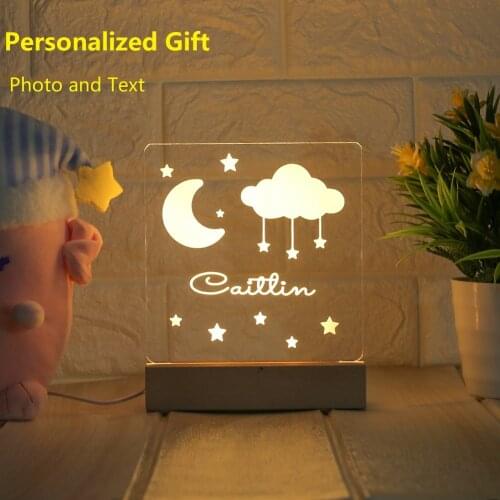 Personalized Night Light USB Customized name 3D Lamp Luminaria Christmas Anniversary Birthday Mothers Day Fathers Day Gift