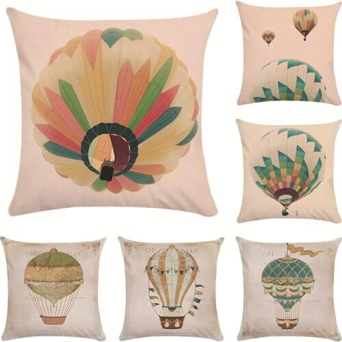 Hot Air Balloon Pillow case Polyester Cushion Sky Home Decorative Sofa Pillow Cover 45x45cm Cushion Covers