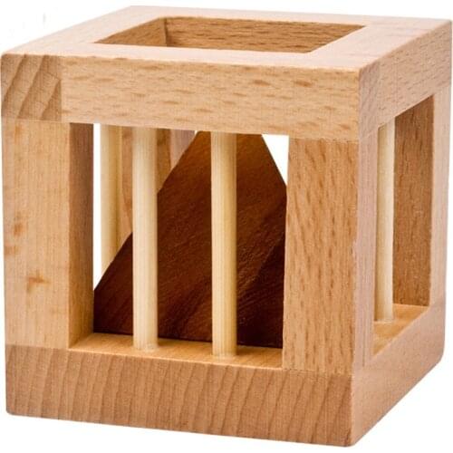 Unlock 3D Russia Caged Triangle Educational Toy Educational Wood Puzzles For Adults Kids Brain Teaser Developing Brain Power Toy