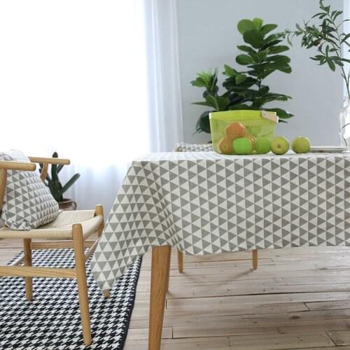 Geometric Modern Style Table Cloth Cotton Linen Tablecloths Rectangle Kitchen Coffee Table Cover 7 Sizes Available