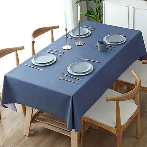 Solid Color Table Cloth Rectangular Round Tablecloths Waterproof Oilproof Home Dining Tea Table Decoration Hotel Picnic Dining
