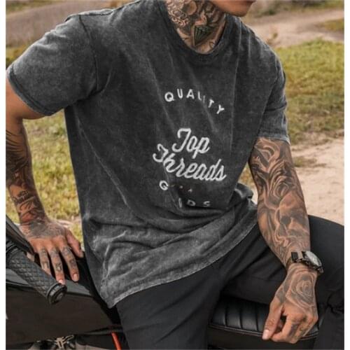 Brand New Fitness Bodybuilding GYM T-Shirt Running Breathable Training Short-Sleeved Cool Workout Tee Sweatwear Clothing Gray