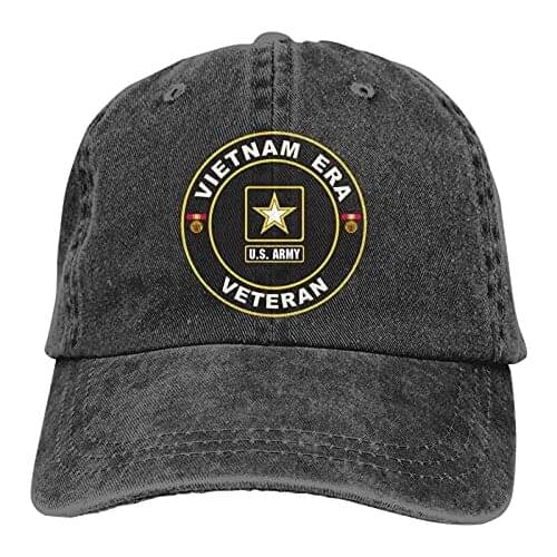 Cowboy Baseball Cap U.S. Army Vietnam Era Veteran Vintage Plain Adjustable Denim Adjustable Hat For Women And Men