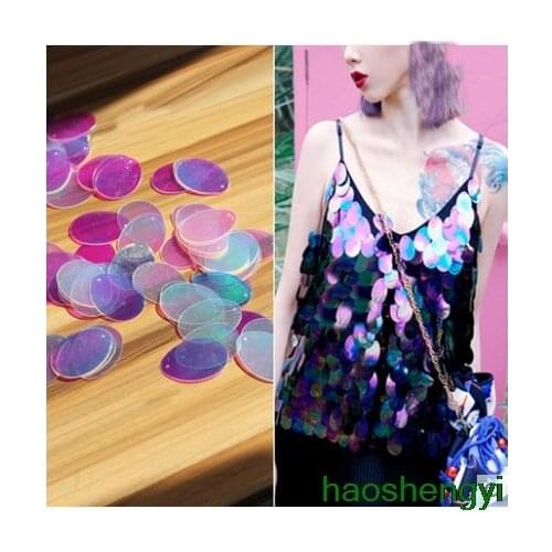 Symphony laser scales large sequins single piece beads wedding oval flash film clothing accessories