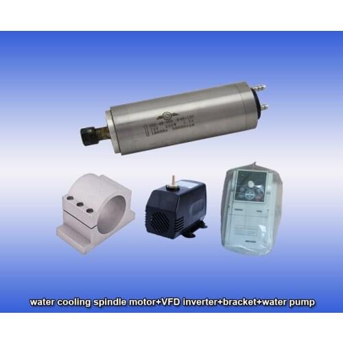 60000rpm 300w 0.3kw ER8 water cooling Precision High Speed spindle motor&SUNFAR 1.5KW 1phase 220v inverter&bracket&pump CNC kits