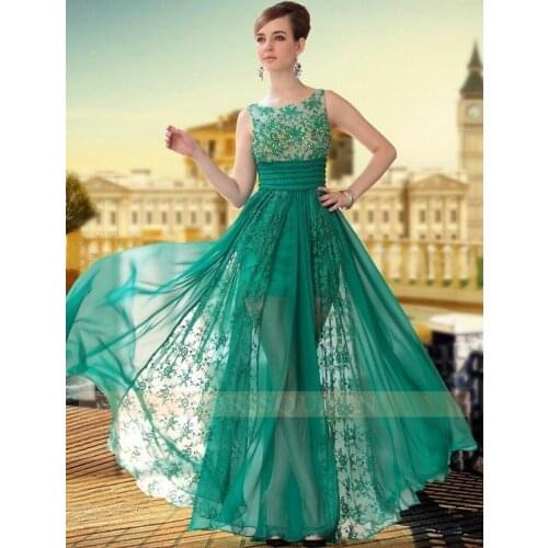 Vestido 15 anos Top Fasion Empire Chiffon Carpet free Shipping New beading green lace Pageant Party Quinceanera Dresses