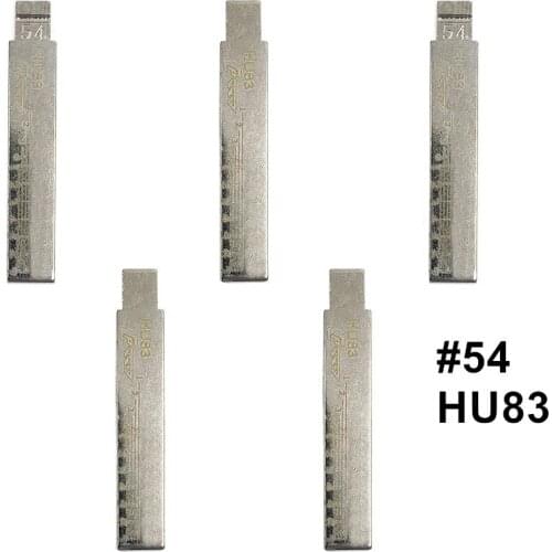 5pcs 2 IN 1 Lishi HU83 #54 Engraved Line Key Blade Scale Shearing Teeth Cutting Key Blank For Peugeot 508 Citroen