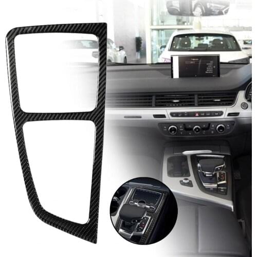 Car Sticker B Shape Eco-friendly Carbon Fiber Inner Gear Shift Panel Trim for Audi New Q7 SQ7 4M 2016-2019 Right Drive