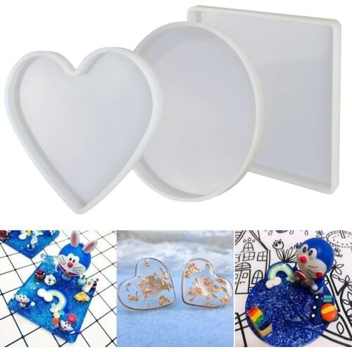 Behogar 3pcs Large Silicone Casting Molds Tray for Clay Resin Jewelry Earring Home Ornament Making DIY Craft Supplies