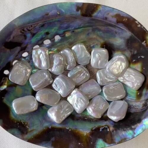 Hot sale AAA 17*20mm square shape freshwater pearl loose beads for earring making