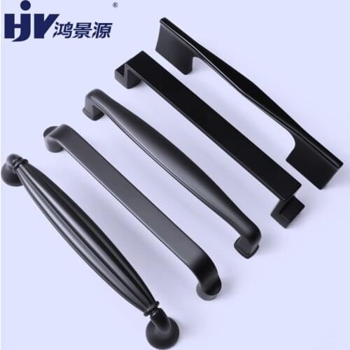 HJY Black Cabinet Handle Modern Drawer Door Hardware Accessories Durable Cupboard Wardrobe Pulls Smooth Delicate Handle Z149