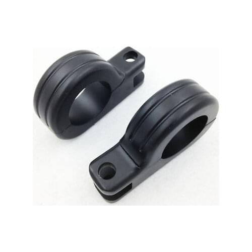 Black 1 1/2" Engine Guard Footpeg Clamp For Harley Honda Kawasaki Yamaha Chopper