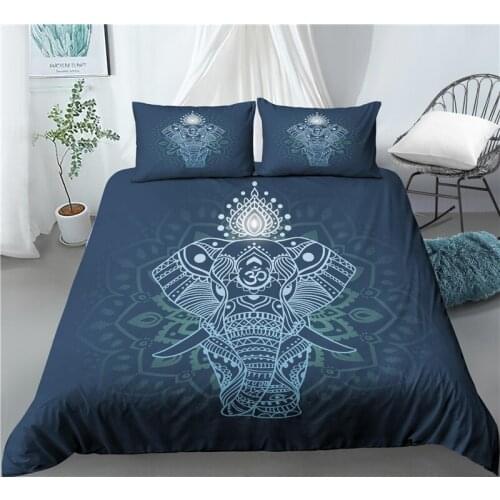 Home Living Luxury 3D Elephant Print 2/3Pcs Comfortable Duvet Cover PillowCase Bedding Sets Queen and King EU/US/AU Size