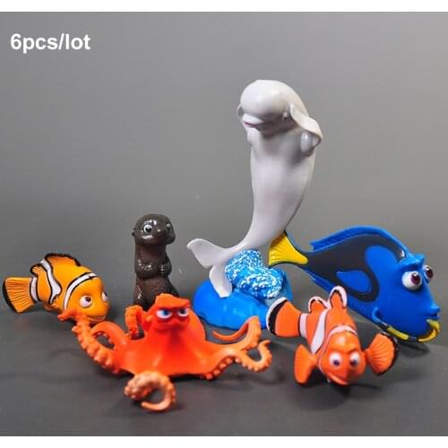 Disney 6pcs/lot Finding Nemo Dory Action Figure Toys Posture Model Anime Collection Figurine Doll Figurine For Kids Gifts