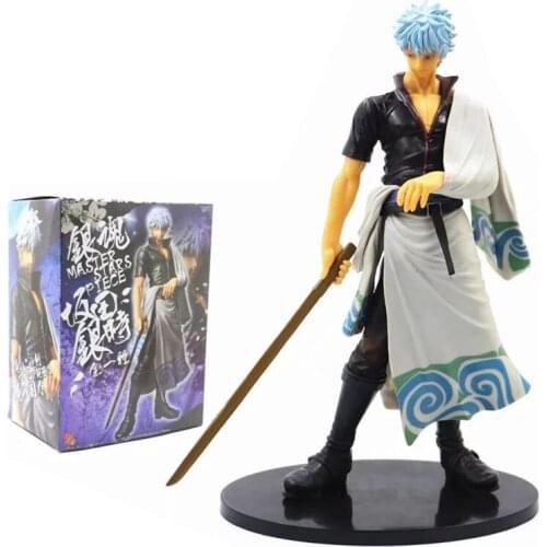 Gintama Figure Silver Soul Sakata Gintoki Action Figure PVC Collectible Model Toy 25cm