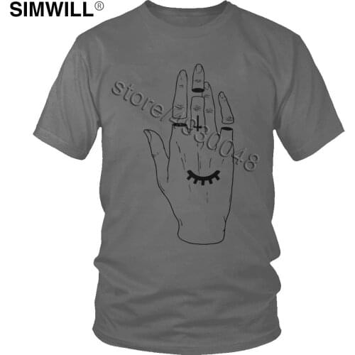 Fashion Occult Hand Tee Shirt Novelty Summer Cotton T-Shirts Mens Short Sleeve Crew Neck Hip Hop T Shirt